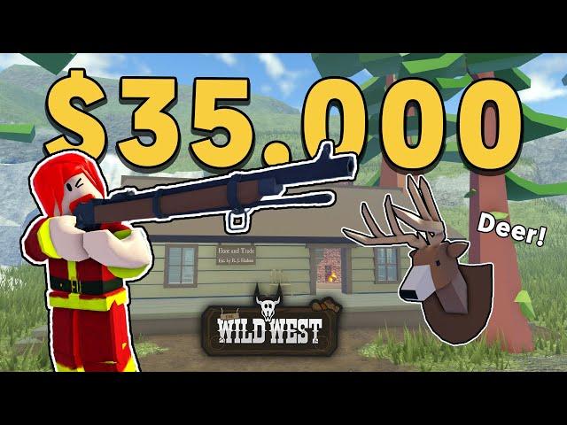 NEW Best Grinding Method! - Deer Hunting - $35,000 Per Hour! - The Wild West - Roblox