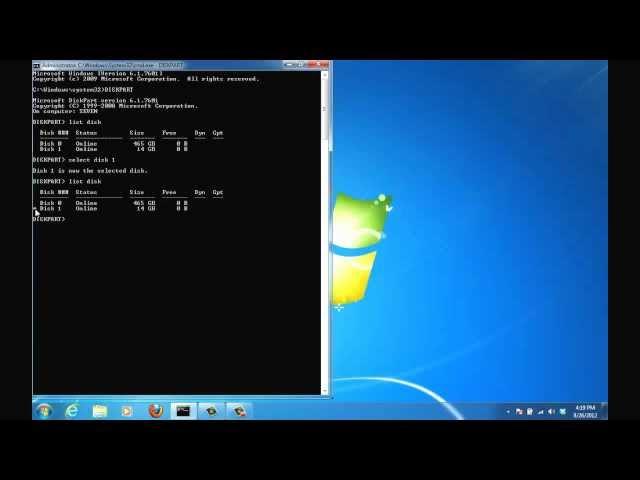 Create Bootable USB Flash Drive using Command Prompt to install Windows 7