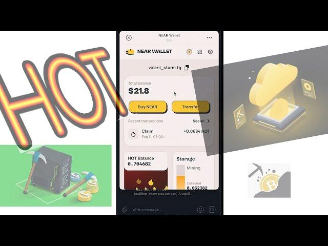 HOT token mining with Telegram Bot in the NEAR blockchain