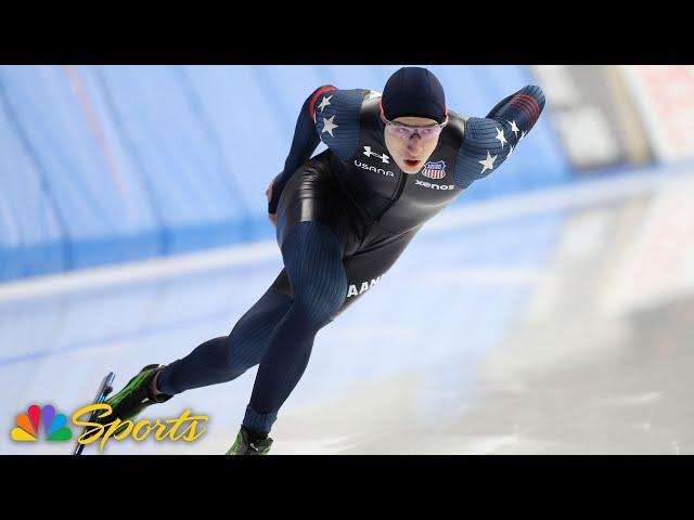 Jordan Stolz’s RECORD BREAKING win in men’s 1000m at Four Continents | NBC Sports