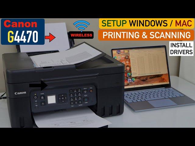 Canon Pixma G4470 Setup For Windows Laptop / Mac, Wireless Print & Scan Test.