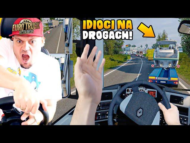 IDIOCI NA DROGACH NA SERWERZE 4000 LUDZI *chyba dostanę bana szybko też*  Euro Truck Simulator 2 MP