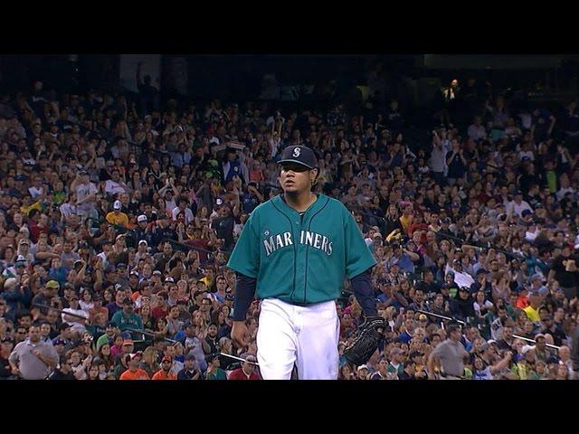 BAL@SEA: Felix fans 10 in seven one-run innings