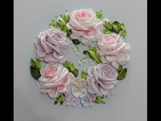 Embroidery ribbons rose master class from Alsu Galimova