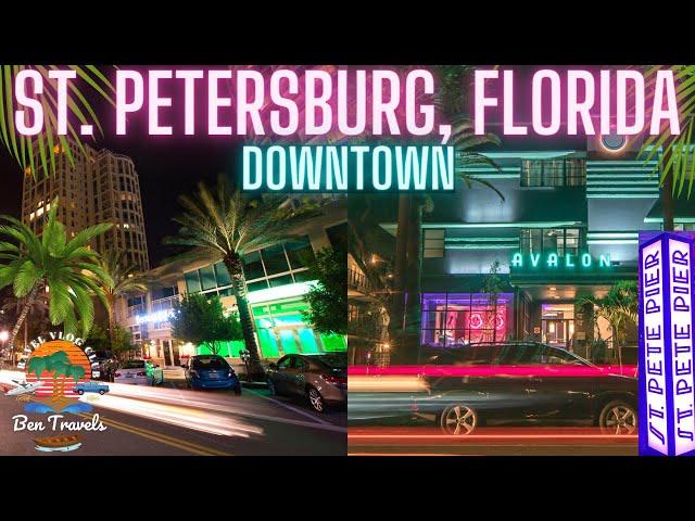 Exploring Downtown St. Petersburg Florida | St. Petersburg Pier at Night