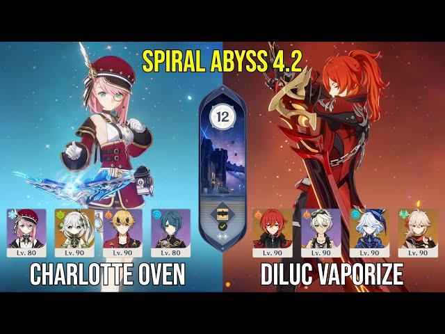 C6 Charlotte Oven & C5 Diluc Vaporize - Spiral Abyss 4.2 - Genshin Impact