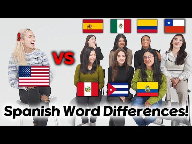 American was shocked by Spanish Differences!! (Spain, Mexico, Colombia, Chile, Peru, Cuba, Ecuador)