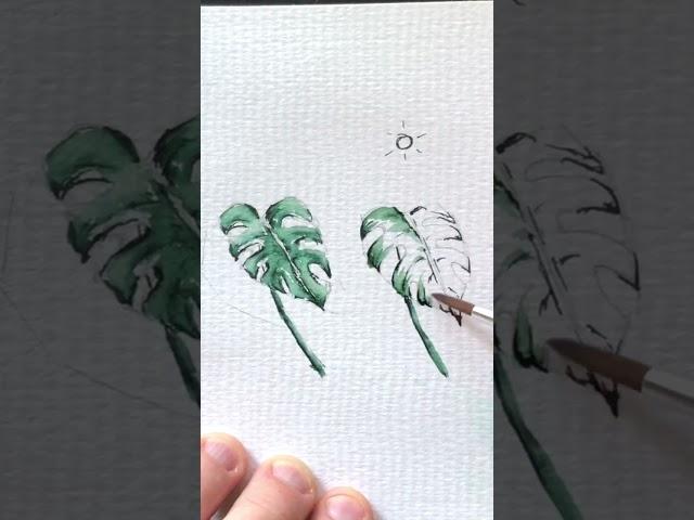 Easy Watercolor Plant | How to paint step by step #watercolortutorial #watercolor #shorts