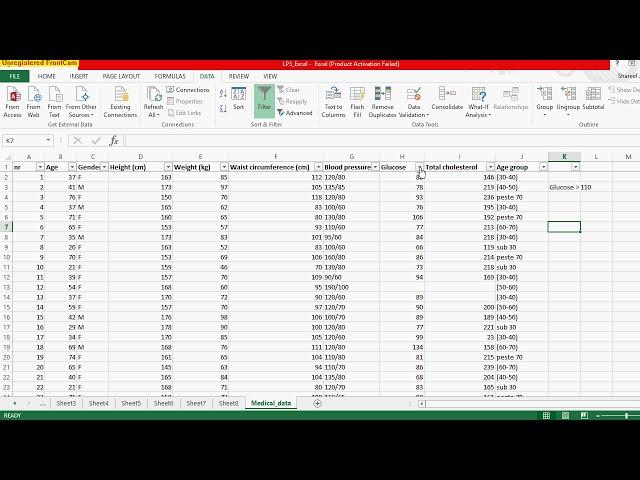 excel, Filter data  by "greater than of equal to" function