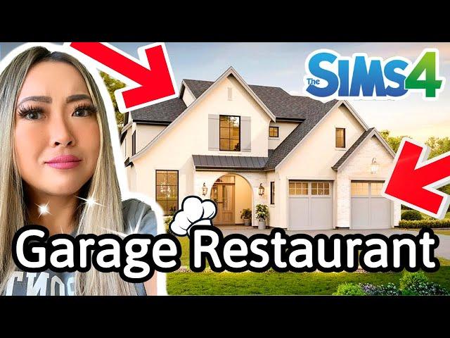 Recreating this home with a GARAGE RESTAURANT | Sims 4 Home Chef Hustle Curb Appeal Live Building