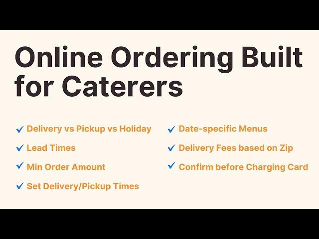 Online Ordering Software for Caterers - HoneyCart Demo