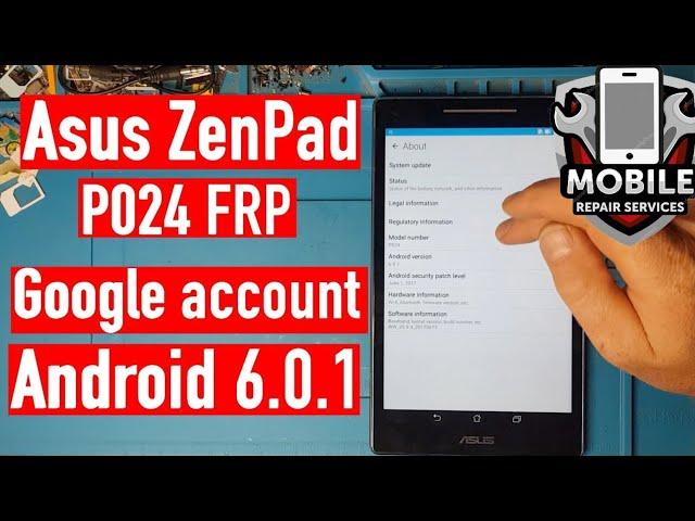 Asus Zenpad P024 Android 6.0.1 FRP Bypass Without Pc 2023