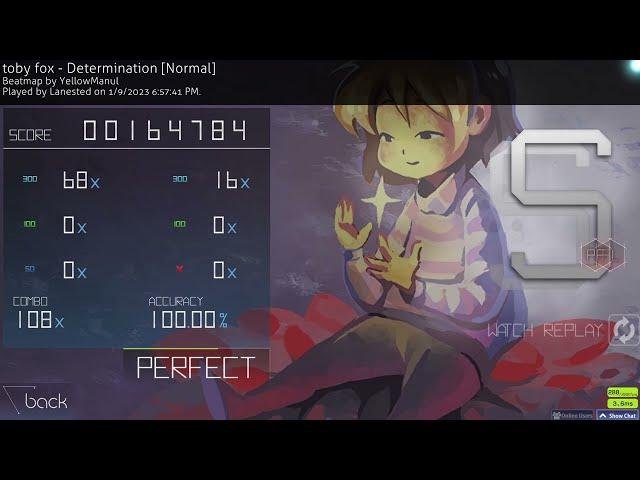 Determination (FC Silver SS rank PF, FL) osu!