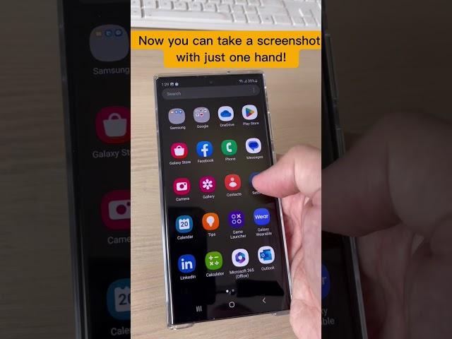 One hand screenshot on Samsung Galaxy Phones  #shorts #samsung #samsunggalaxy #screenshot