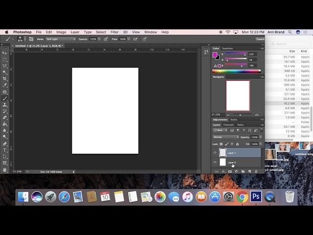 Photoshop   Opening blank paper, new layer and fill