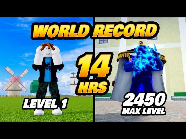 Blox Fruits Solo Level 1 to 2450 Max Level World Record.. again (14 hours)