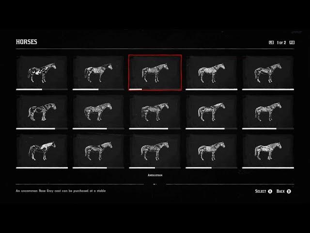 Red Dead Redemption 2: Full Complete List of Compendium 19 Horses - Every Horses/Achievement.