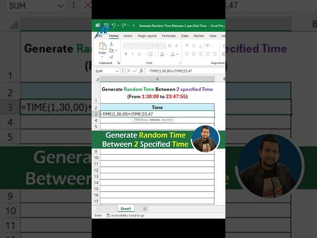 Quick Excel Trick: Generate Random Time in Snap | Excel For Fresher | Data Entry #shorts