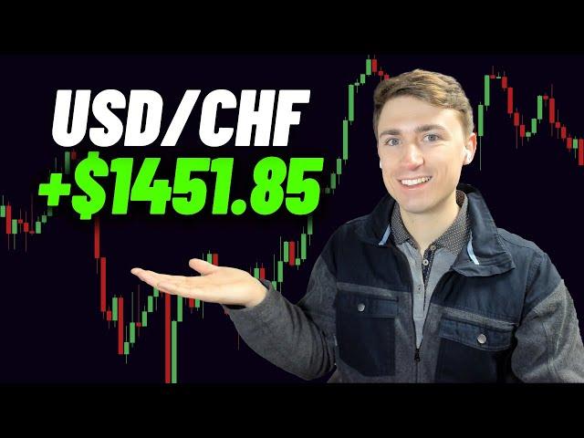 Watch Me Trade Forex: +$1451.85 Trading USD/CHF (Simple USD Trade!)