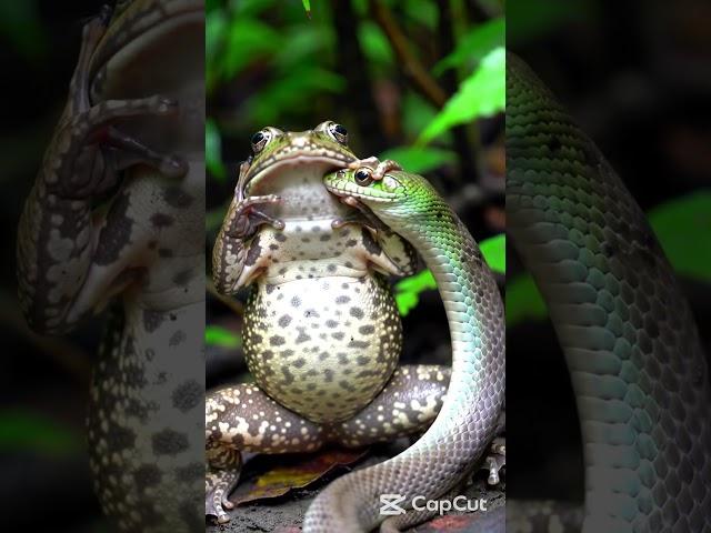 "Frog try to eat snake" #funnybaby #baby #abandonedvessels #rocketlaunch #cutebaby #ghostships