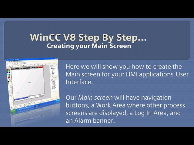 WinCC v8.0 Step By Step 7: Create Main Screen Graphics Designer Learn SCADA Programming  #winccguru