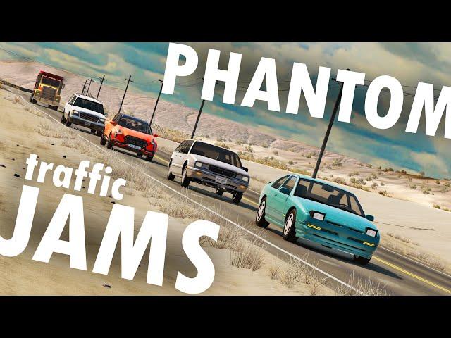 How Do Phantom Traffic Jams Occur? BeamNG Simulation