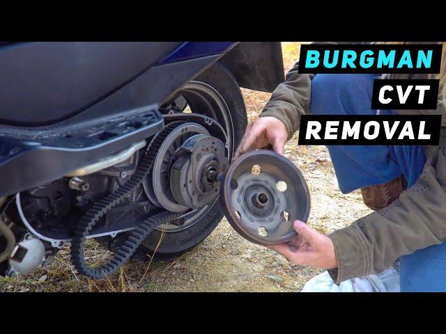 Suzuki Burgman 400: CVT Drive Belt, Variators, Clutch Removal - 2007-2016 | Mitch's Scooter Stuff