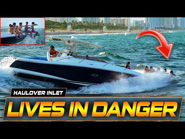 The WORST CAPTAIN at HAULOVER ! No REGARD for his FAMILY'S SAFETY! | Wavy Boats