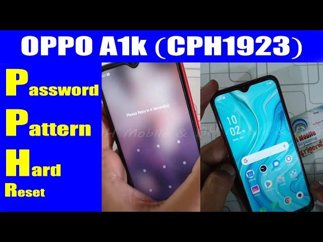 Oppo A1k (CPH1923) Pattern Password Unlock Hard Reset UFI EMMC Tool