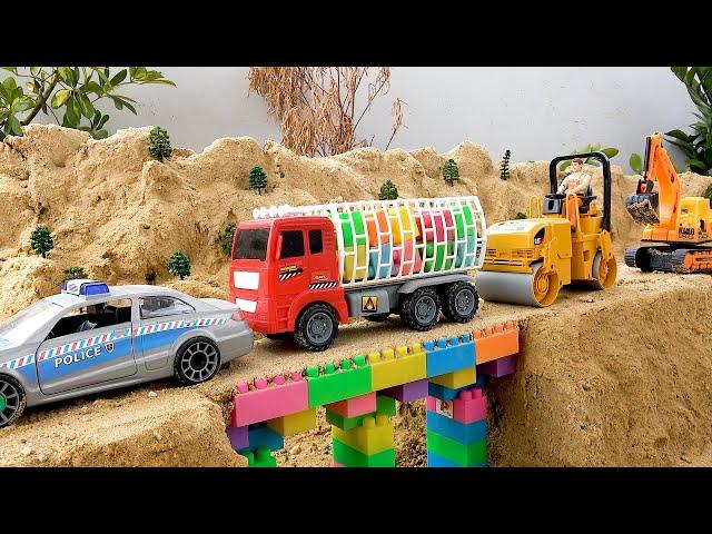 Collection funny videos toy bridge construction vehicles