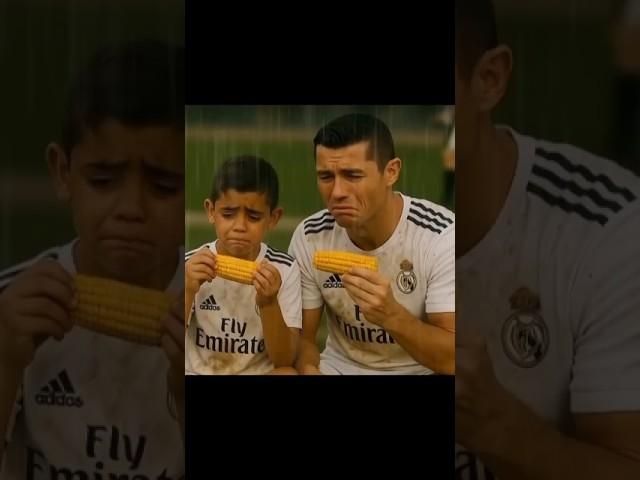 #shorts  Poor ronaldo and his son moked by messi for not having cool food
