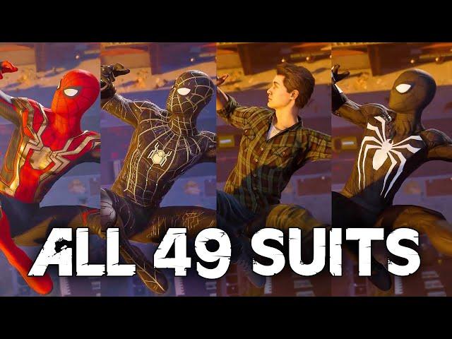 ALL 49 Spider-Man Suits & Costumes (Every Suit + No Way Home All DLC Suit) Spider-Man PS5 Remastered