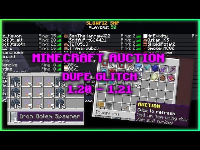 Minecraft 50+ PLAYERS Auction House DUPE GLITCH | 1.20 - 1.21 | 2024 DUPE (NEW)