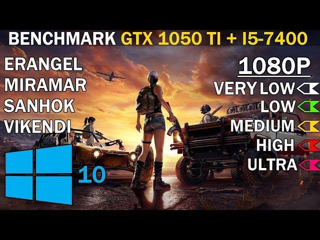 PUBG | GTX 1050 Ti + i5-7400 | V.Low vs. Low vs. Medium vs. High vs. Ultra | 1080p