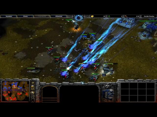 WarCraft III Frozen Throne, дуель на карте орки против людей 3.0 (я судья)