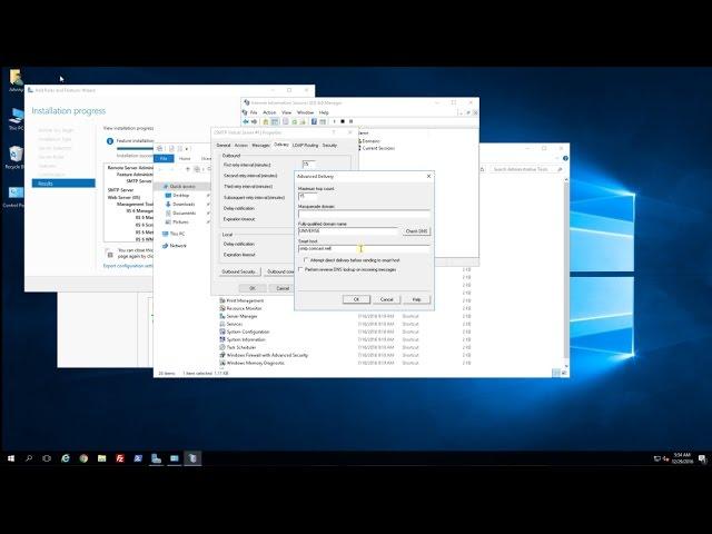 Windows Server 2016 - Install SMTP and Configure, Test (How To Step by Step)