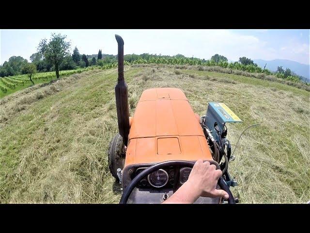 Let's Drive | Fiat 640 + Pöttinger EuroTop 340 N | Raking Hay on Hills