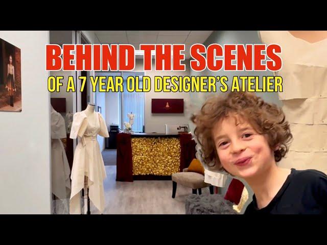 Inside seven year old fashion designer Max Alexander’s volunteer atelier.