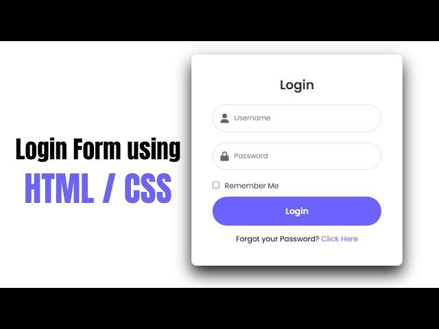 Responsive Login Form Using Html and CSS 2024