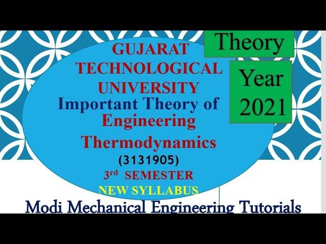 NEW SYLLABUS GTU IMP ET | THERMODYNAMIC IMP GTU | IMPORTANT OF ENGINEERING THERMODYNAMIC