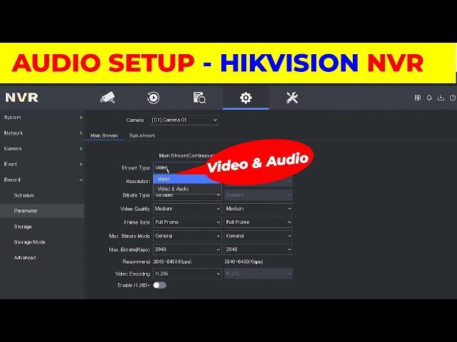 How to setup Audio in Hikvision NVR on GUI interface