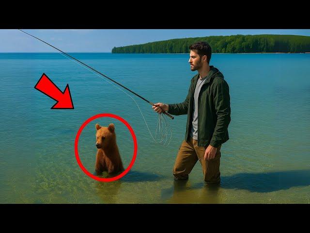 Bear’s Dog Begged for Fish Every Day — When the Man Followed Him, He Was Shocked