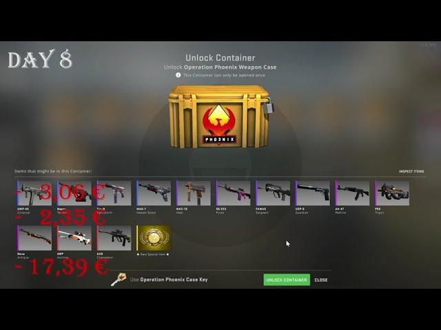 Phoenix csgo case opening || Day 8 || Opening every day a csgo case