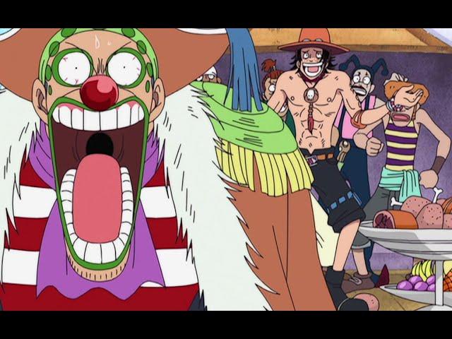 One piece Buggy Pirates Meet Ace "Don't mess Whitebeard Pirates" (Funny Scene)