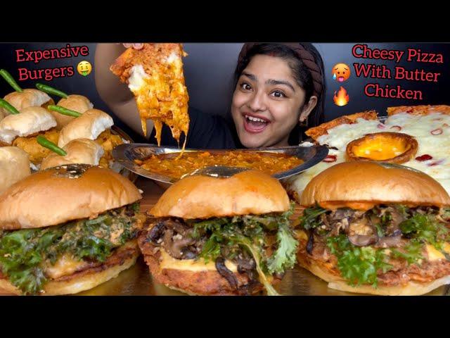 MOST EXPENSIVE LOUIS BURGERS & CHEESY VOLCANO PIZZA WITH CREAMY BUTTER CHICKEN & CHICKEN VADA PAV