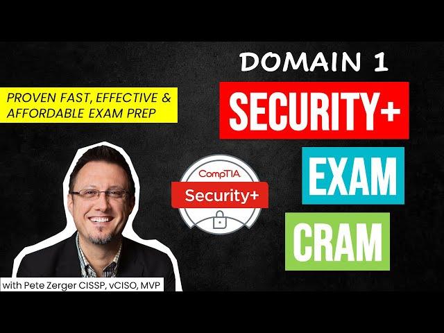 Comptia Security+ SY0-601 Exam Cram DOMAIN 1 (SY0-701 link in Description)