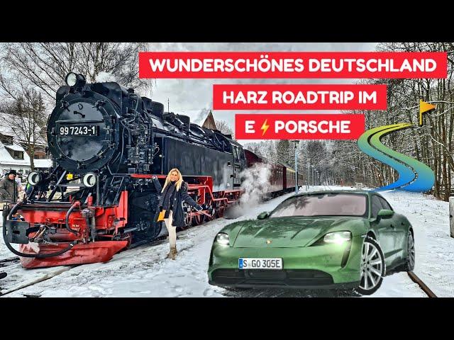 Reisetipp in Deutschland!Quedlinburg im Harz 900 km im Elektroauto Porsche Taycan & Dampflok #harz