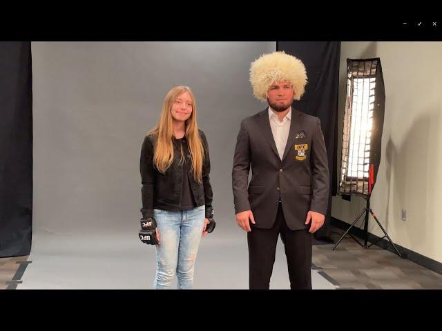 Giving Khabib A Papakha backstage at the UFC Hall of Fame