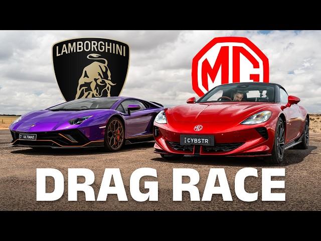 Lambo vs MG drag race: Aventador Ultimae vs Cyberster, can electric beat V12?