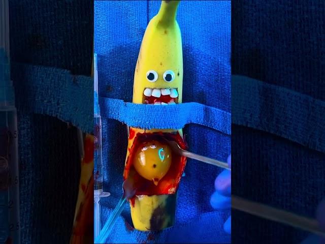 Banana C-Section - Oddly Satisfying or Disturbing?  Sad Fruit Operation